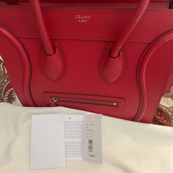 Celine in Pristine condition Red Mini Luggage Handbag. - Picture 11 of 11